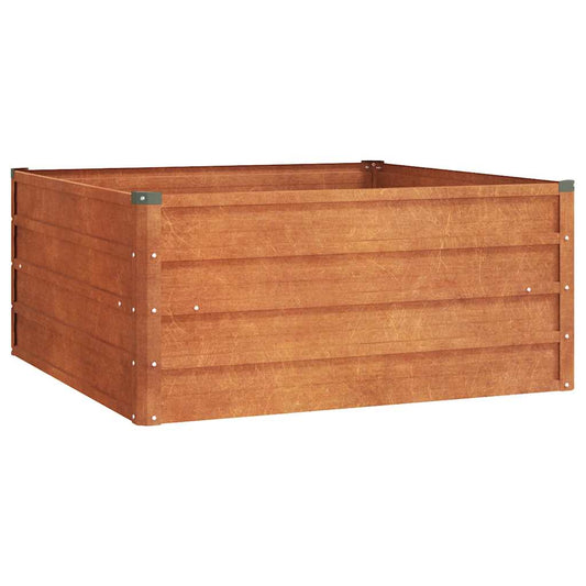Arriate Oxidado De Acero Corten 100x100x45 Cm_0