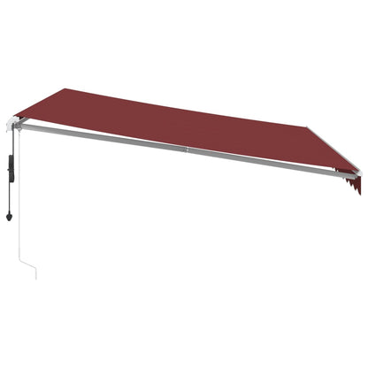 Toldo Retráctil Automático Con Luces Led Burdeos 400x350 Cm_4