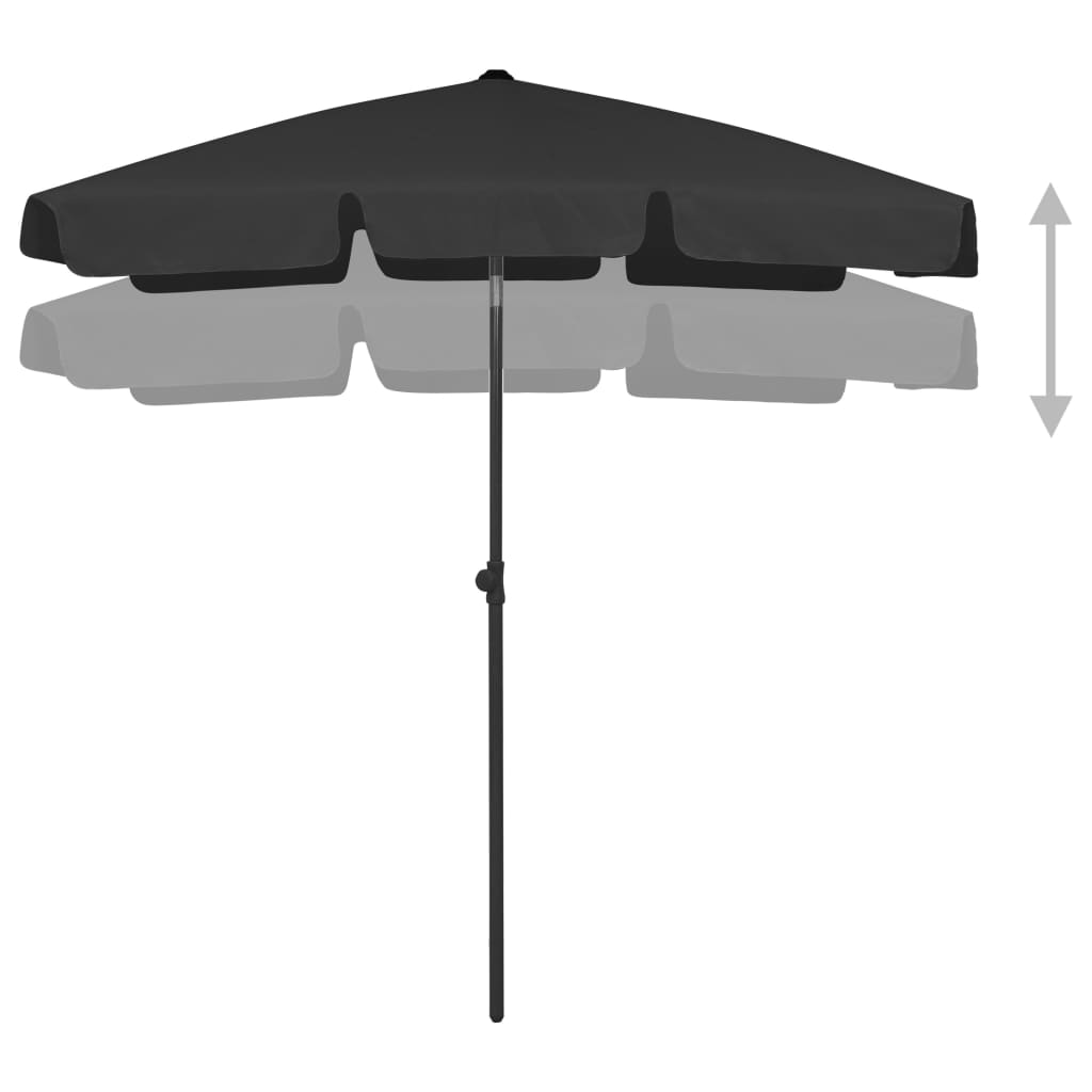 Sombrilla De Playa Negro 180x120 Cm_1