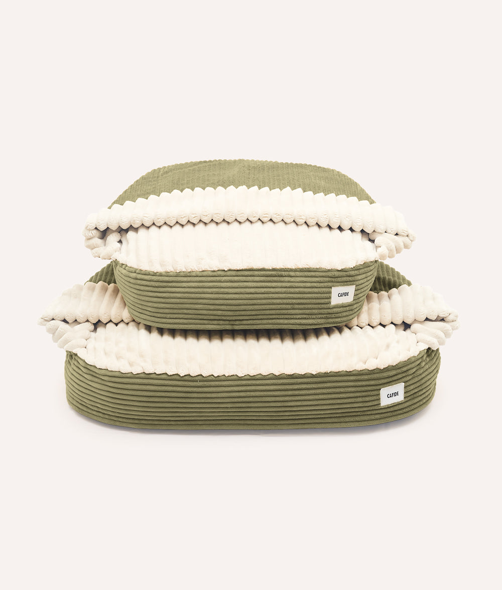 Cafide Cama Con Capucha Para Perro Con Tejido De Pana Verde. Modelo Maso. Talla M (60x80x10 Cm)_2