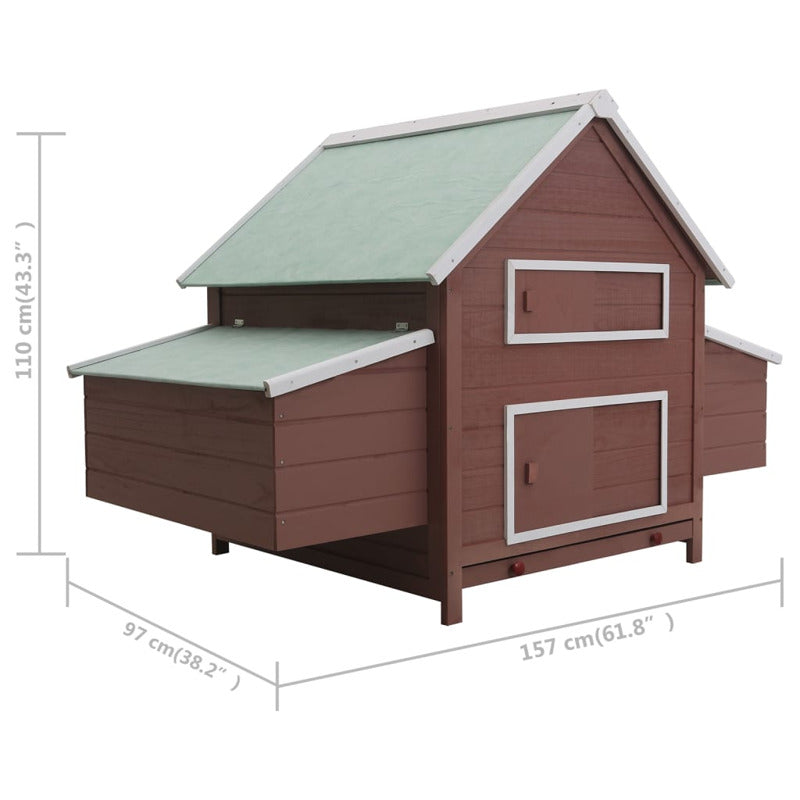 Vidaxl Gallinero De Madera Marrón 157x97x110 Cm_5