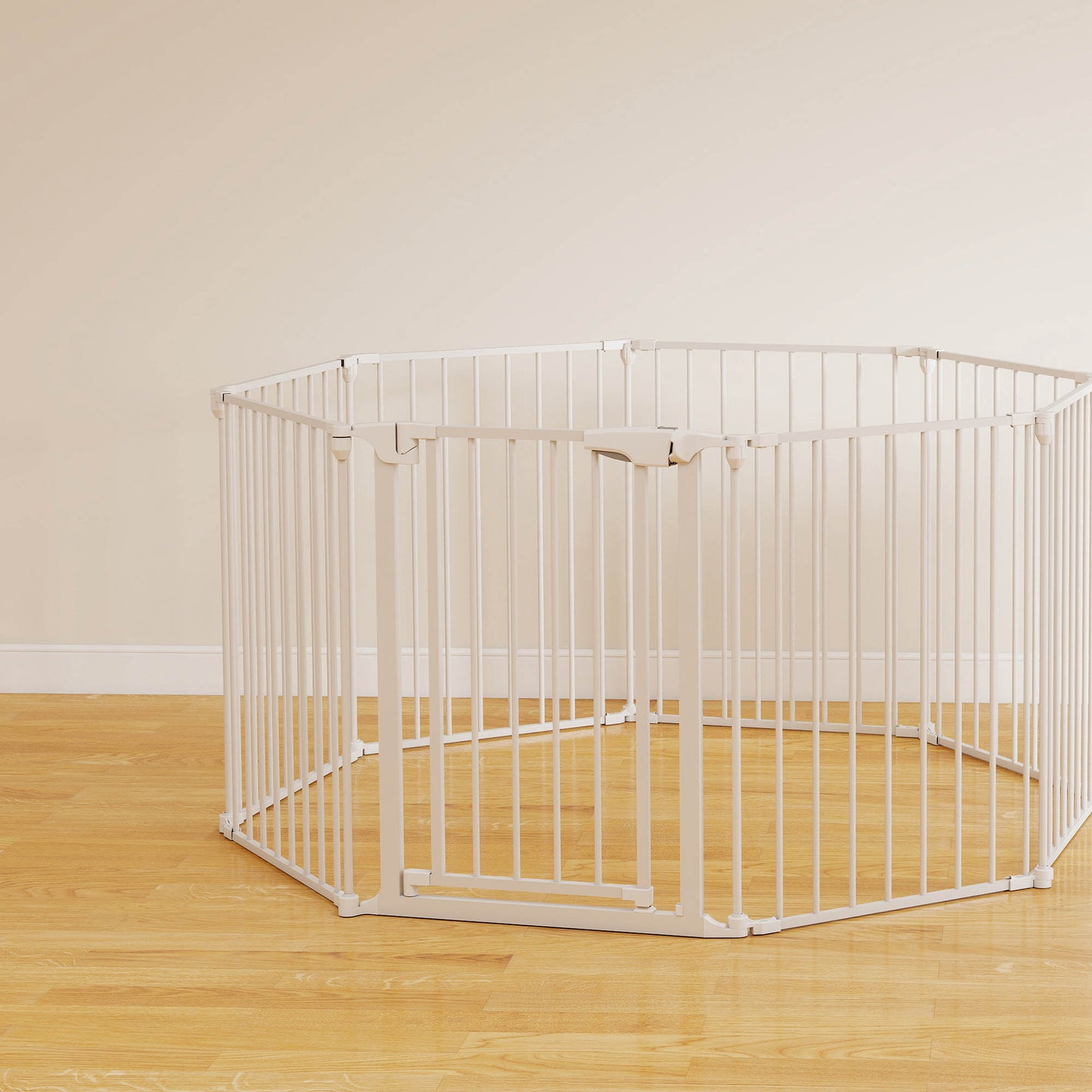 Pawhut Barrera Para Perros Plegable Puerta Con Cierre Doble Blanco_4