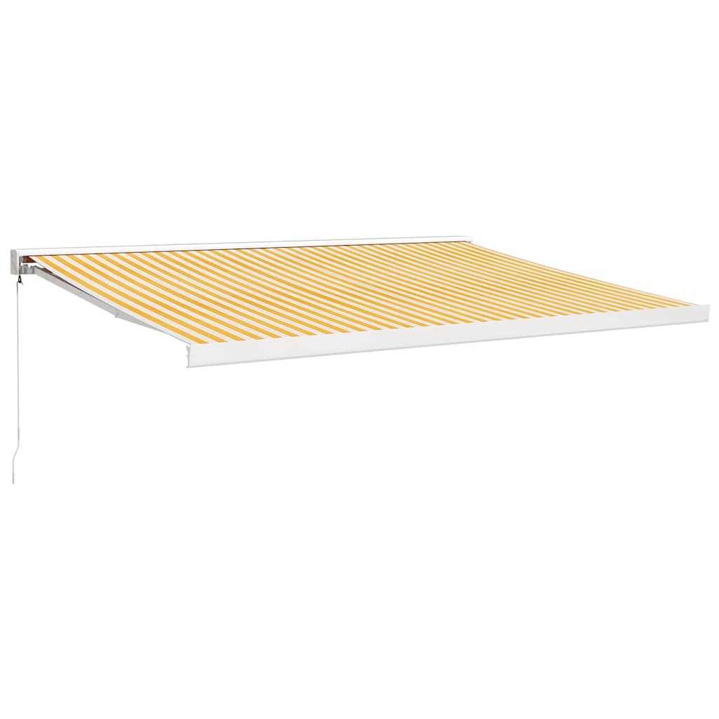 Toldo Retráctil Aluminio Y Tela Amarillo Y Blanco 4x3 M_0