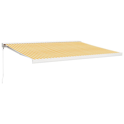 Toldo Retráctil Aluminio Y Tela Amarillo Y Blanco 4x3 M_0