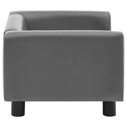 Vidaxl Sofá Para Perros Felpa Y Cuero Sintético Gris 60x43x30 Cm_4