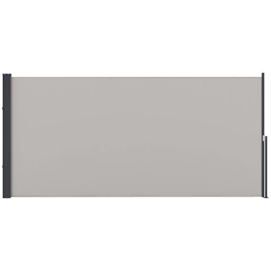 Outsunny Toldo Lateral Retráctil Pantalla Enrollable 300x140 Cm Gris Claro_0