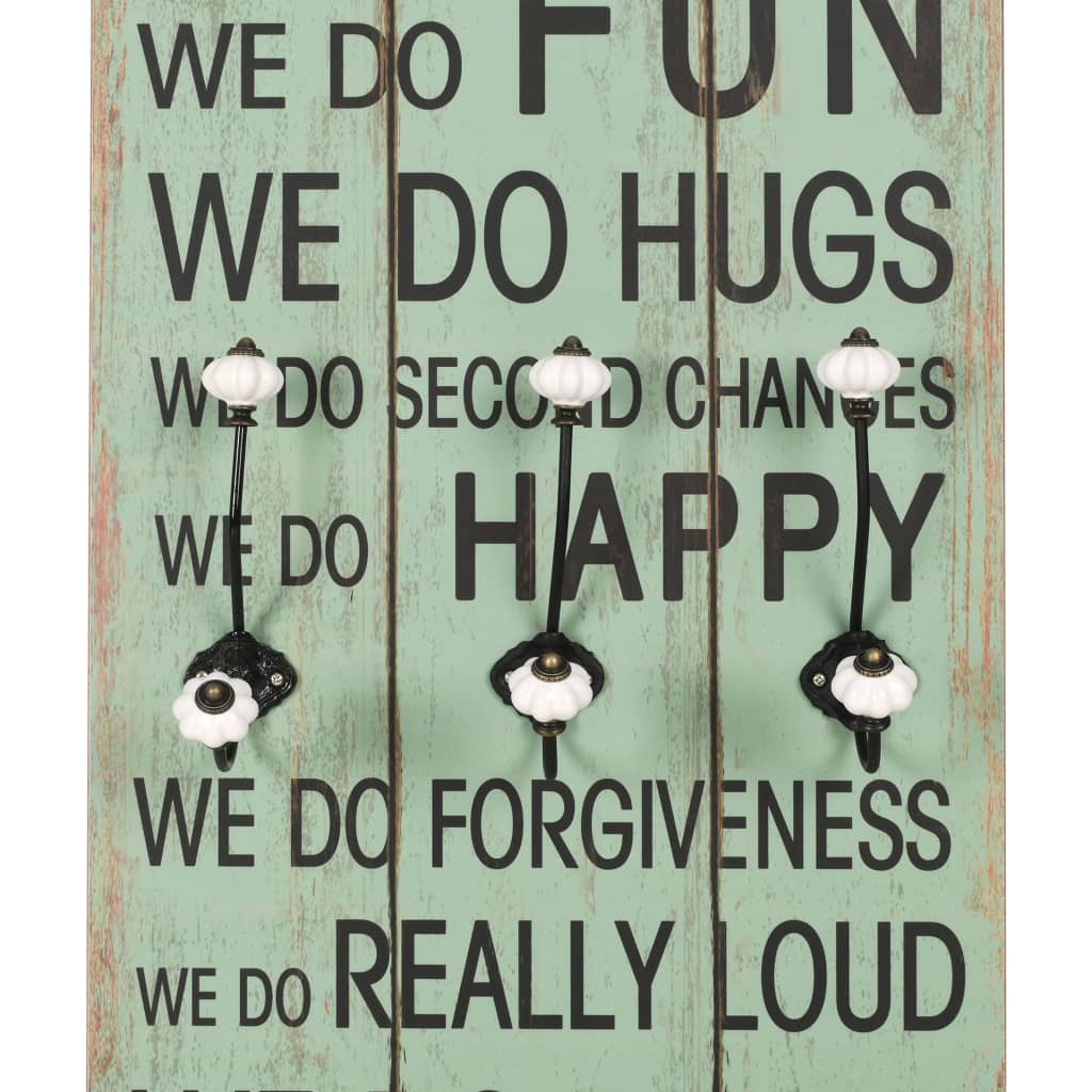 Perchero De Pared Happy Love Con 6 Ganchos 120x40 Cm_3