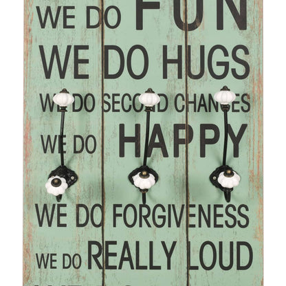 Perchero De Pared Happy Love Con 6 Ganchos 120x40 Cm_3