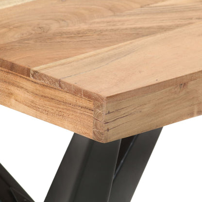 Mesa De Comedor De Madera Maciza De Acacia 120x60x76 Cm_2