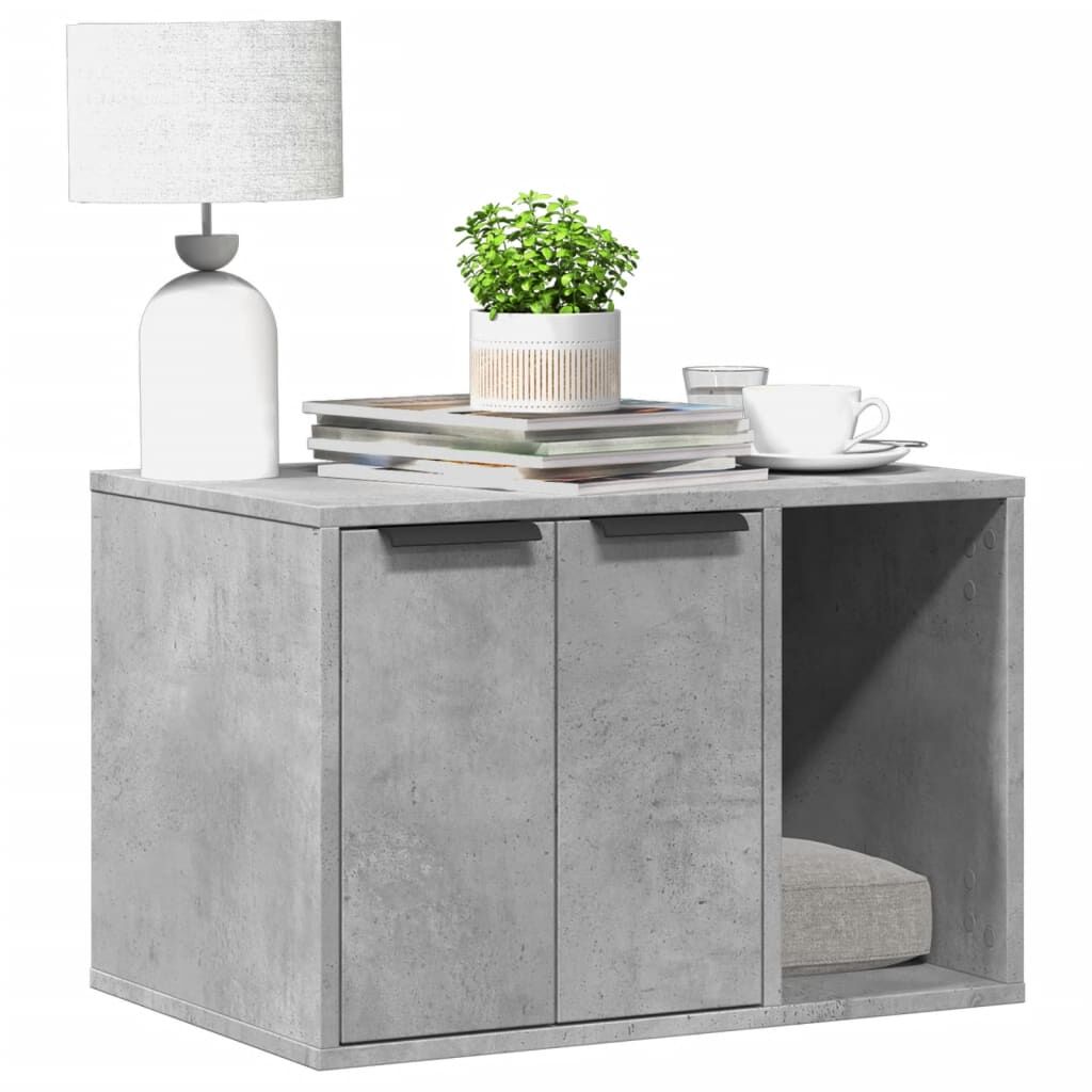 Vidaxl Mueble Arenero Para Gatos Madera Gris Hormigón 60x40x40 Cm_1