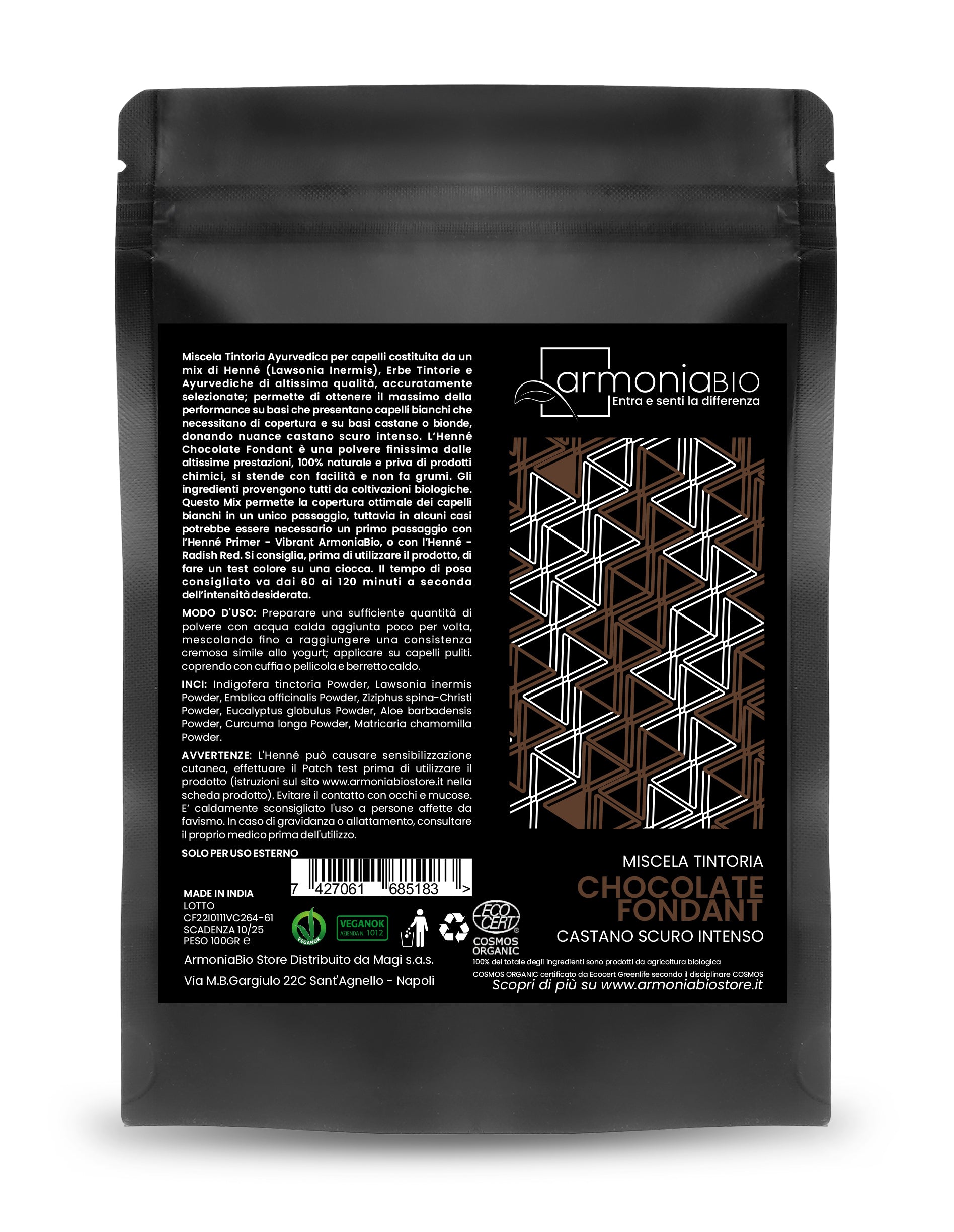 Henna Castaño Oscuro Intenso Chocolate Fondant Armoniabio 100g_1