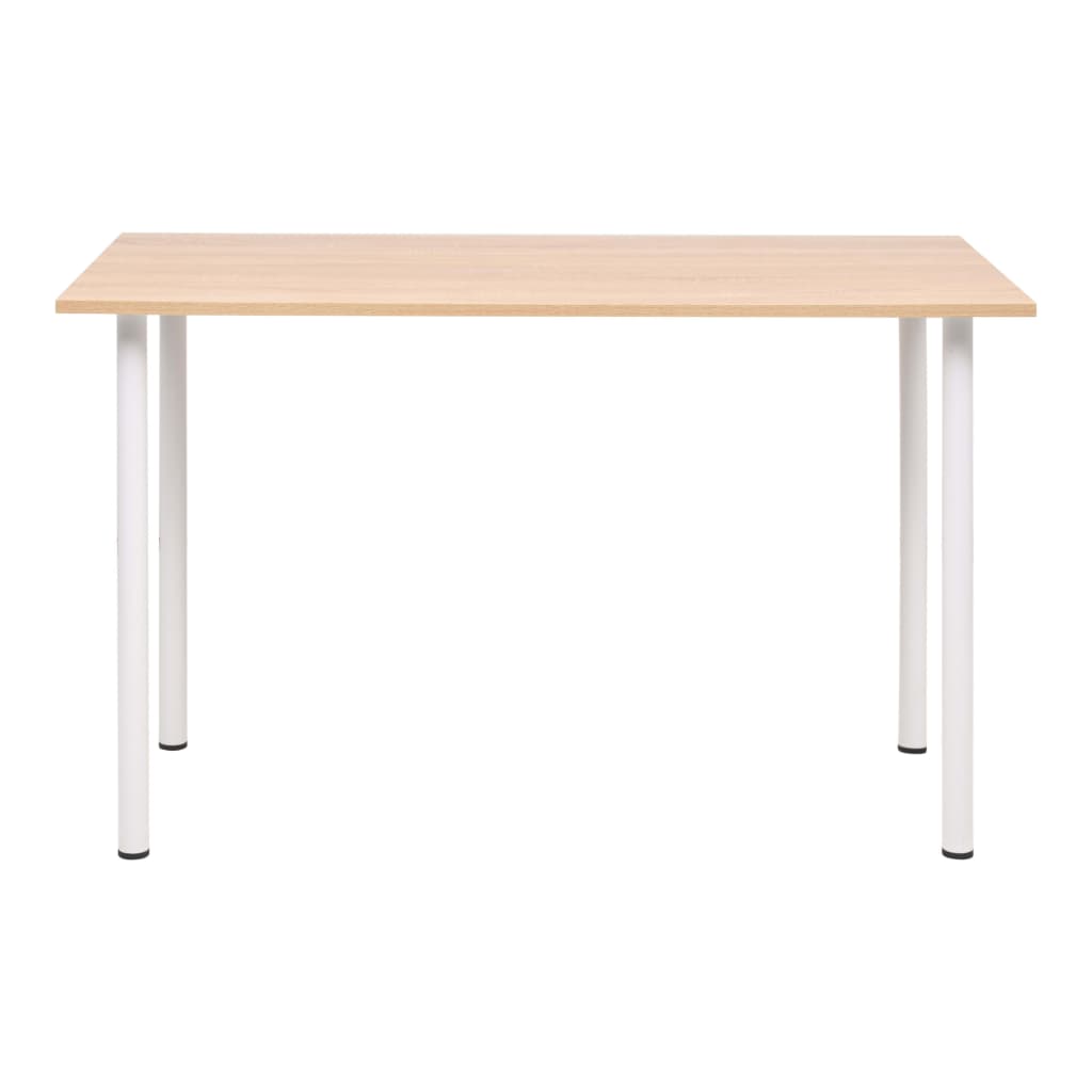 Mesa De Comedor 120x60x73 Cm Color Roble Y Blanco_0