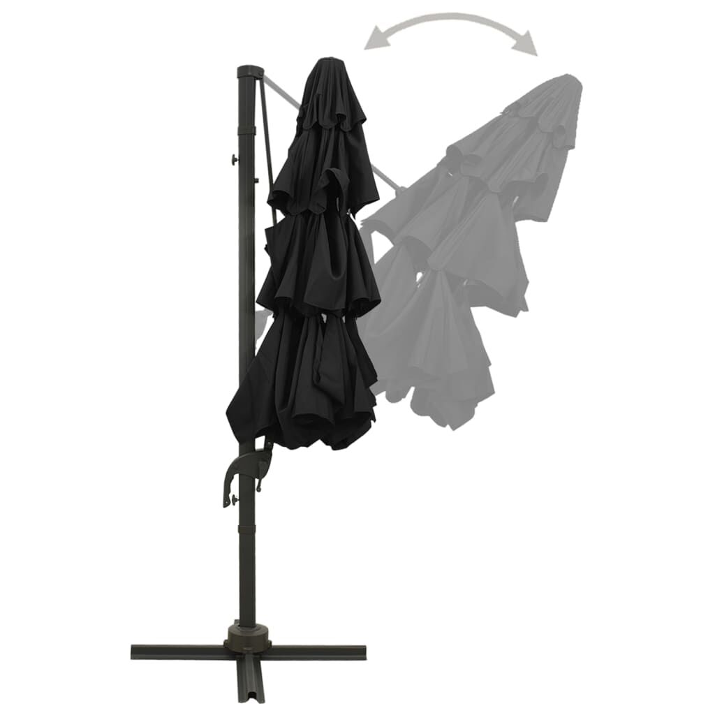 Vidaxl Sombrilla Jardín De 4 Niveles Con Palo De Aluminio Negro 3x3 Cm_4