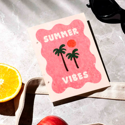 Postal Plantable Summer Vibes Semillas de Tomate | Papel de Algodón Reciclado | Regalo Original - Resetea_4