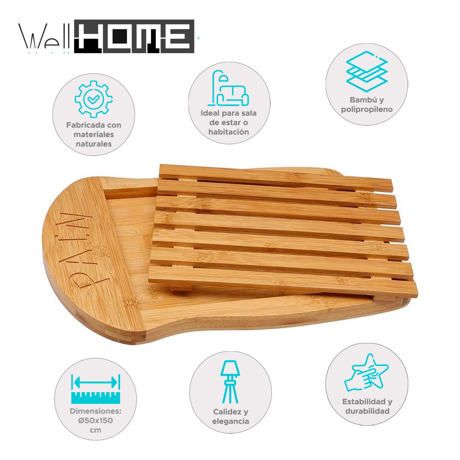 Well Home - Tablero De Bambú Para Rebanadas 34x26x2cm