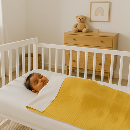 Manta De Algodón Orgánico Rex Blanco Y Miel