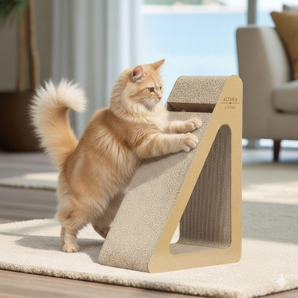 Rascador Para Gatos Rompeolas Triangular Vertical Con 6 Superficies De Rascado Althea Living 62x43x26.5cm_2
