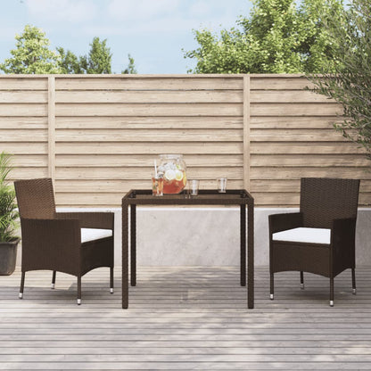 Vidaxl Set Comedor De Jardín 3 Piezas Y Cojines Ratán Sintético Marrón_1