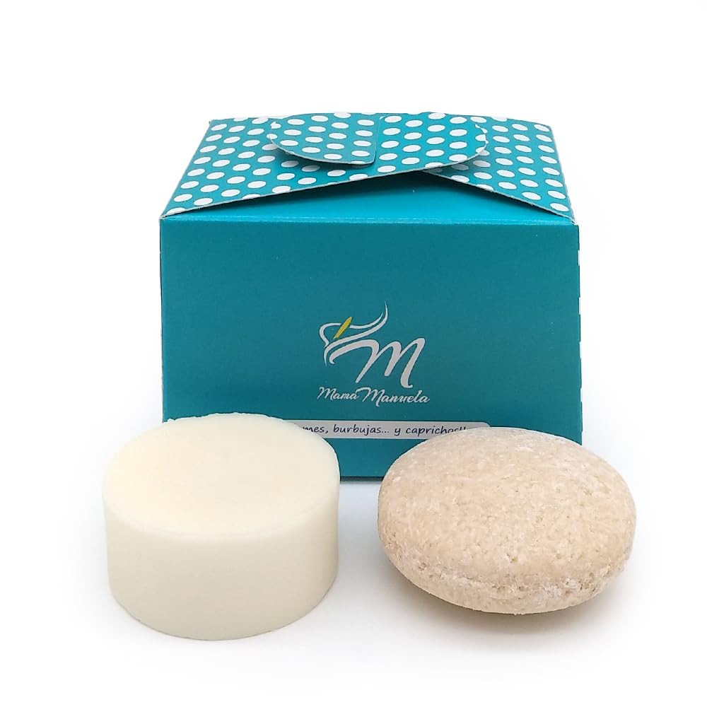 Pack Champú Sólido De Avena Y Almendra + Acondicionador Sólido Con Espirulina - Ideal Para Cuidar El Cabello Rizo_0