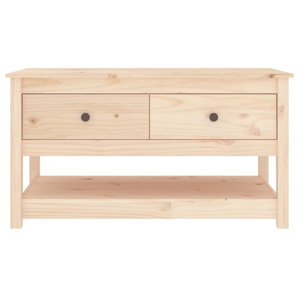 Mesa De Centro De Madera Maciza De Pino 102x49x55 Cm_1