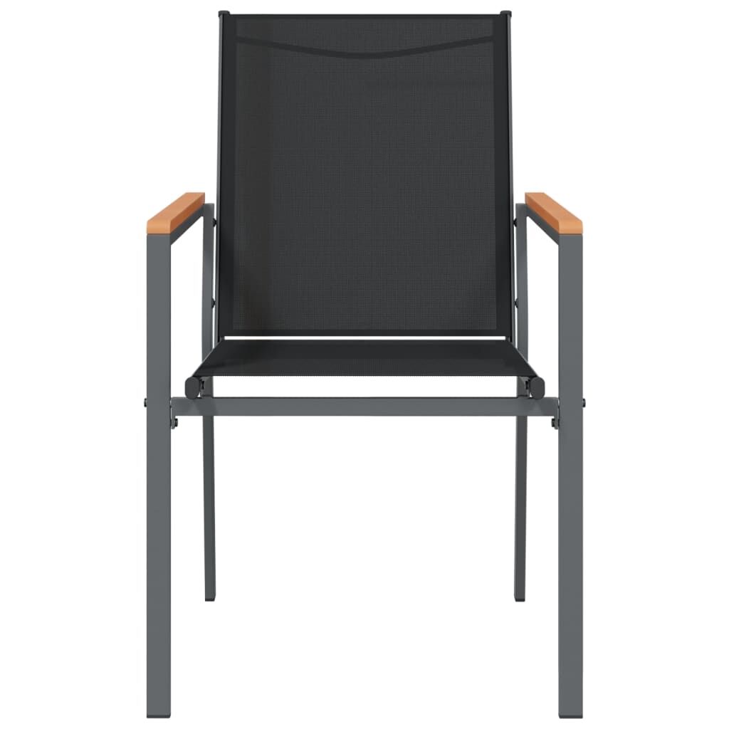 Vidaxl Sillas De Jardín 4 Uds Textilene Y Acero Negro 55x61,5x90 Cm_3