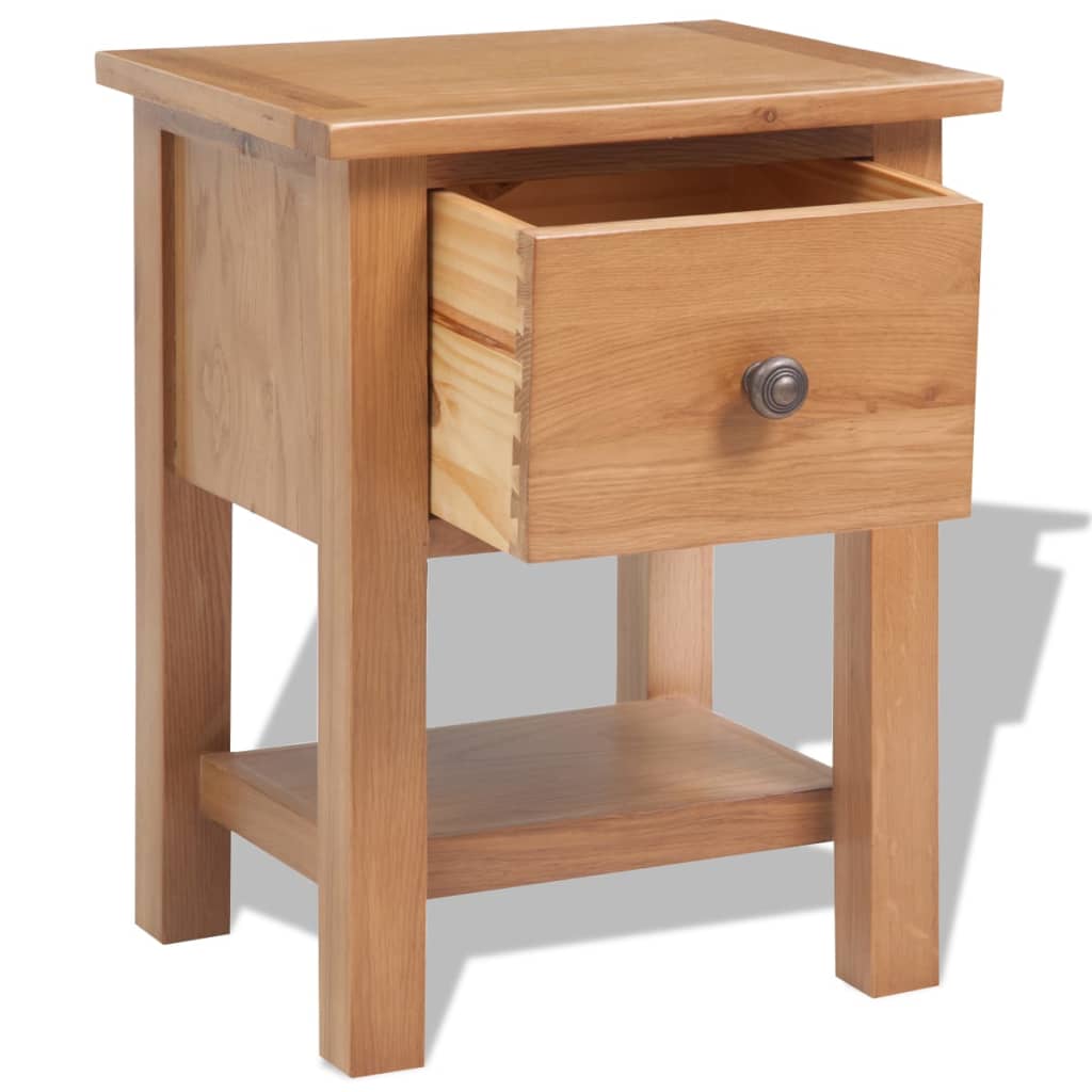 Mesitas De Noche 2 Unidades Madera Maciza De Roble 36x30x47 Cm_1