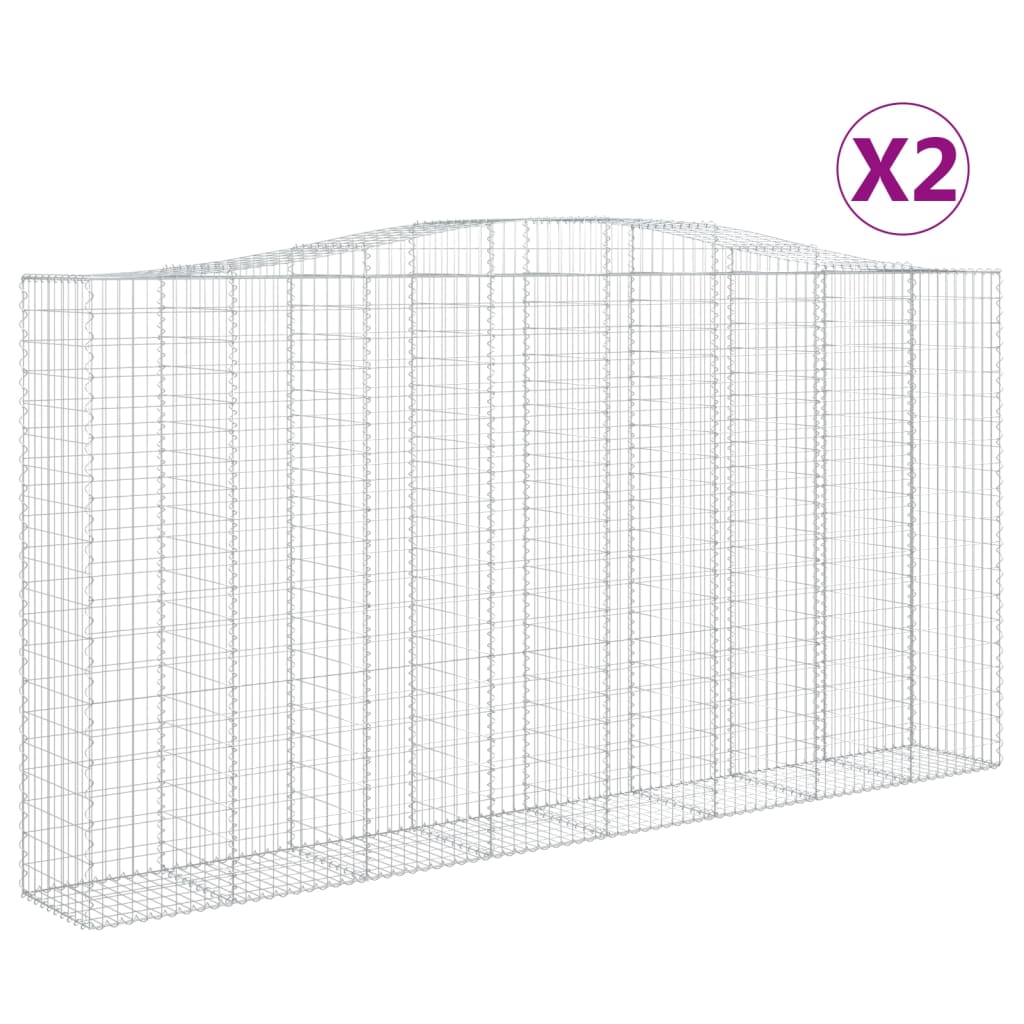 Cestas De Gaviones 2 Uds Forma De Arco Hierro 400x50x200/220 Cm_0