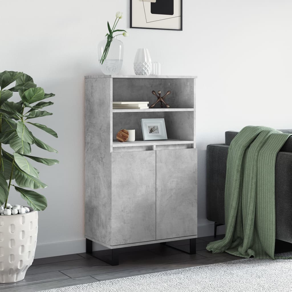 Aparador Alto Madera Contrachapada Gris Hormigón 60x36x110 Cm / Vetonek_3