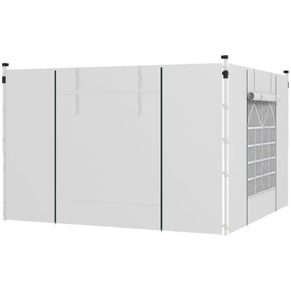Outsunny Paredes Laterales Para Carpa De 2 Paneles 295x195 Cm Con Ventana Blanco_0