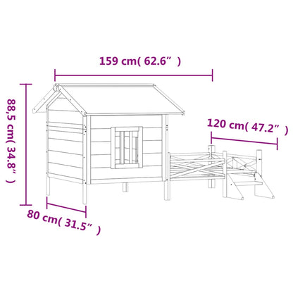 Vidaxl Caseta Para Perros Madera Maciza Pino Color Moca 159x120x88,5cm_2