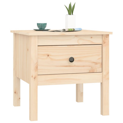 Mesa Auxiliar 2 Unidades De Madera Maciza De Pino 50x50x49 Cm_4