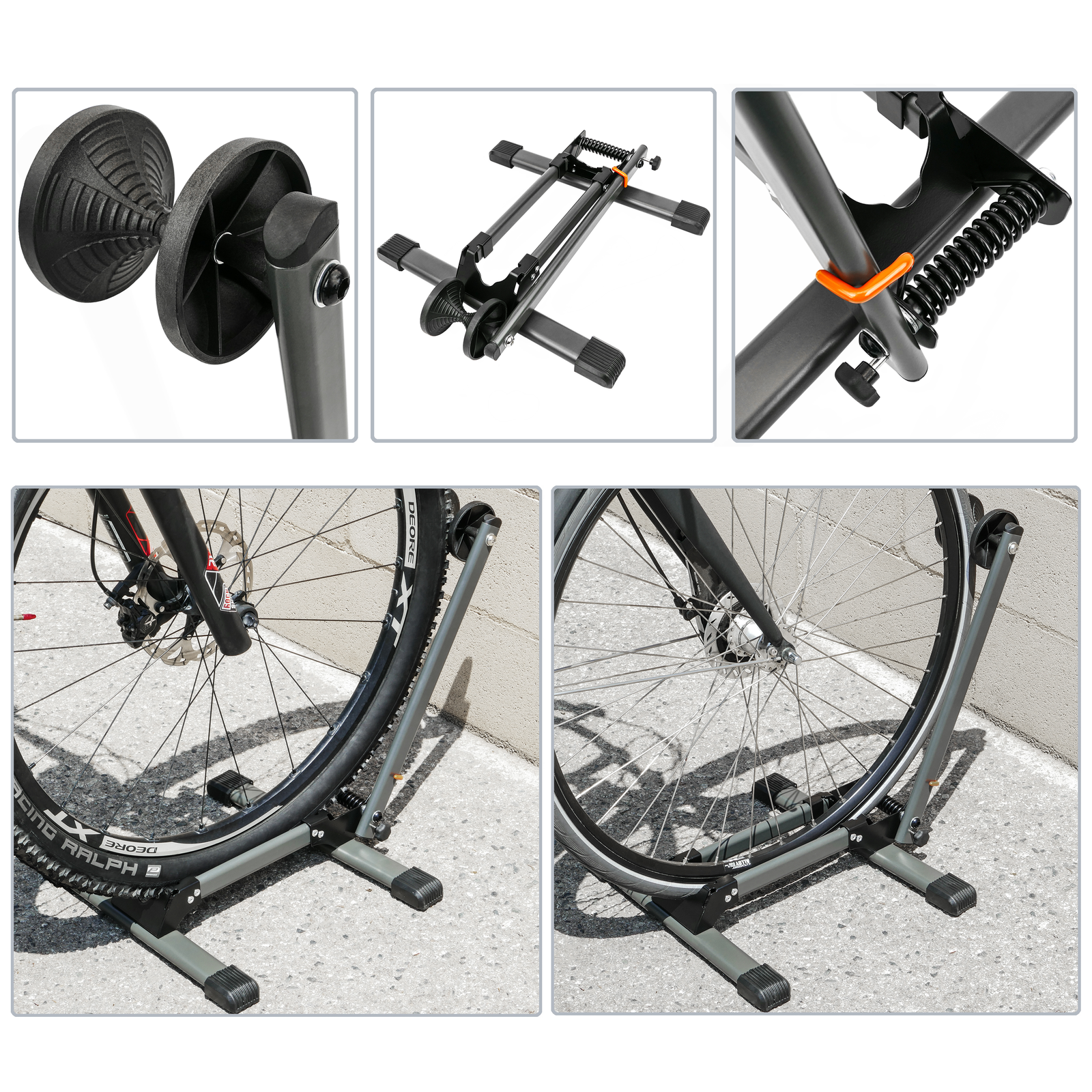 Soporte Para Aparcar Bicicletas En Suelo Aparcamiento De Rueda Con Muelle De Un Eje_1