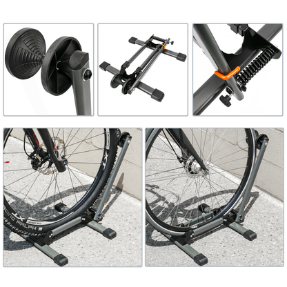 Soporte Para Aparcar Bicicletas En Suelo Aparcamiento De Rueda Con Muelle De Un Eje_1