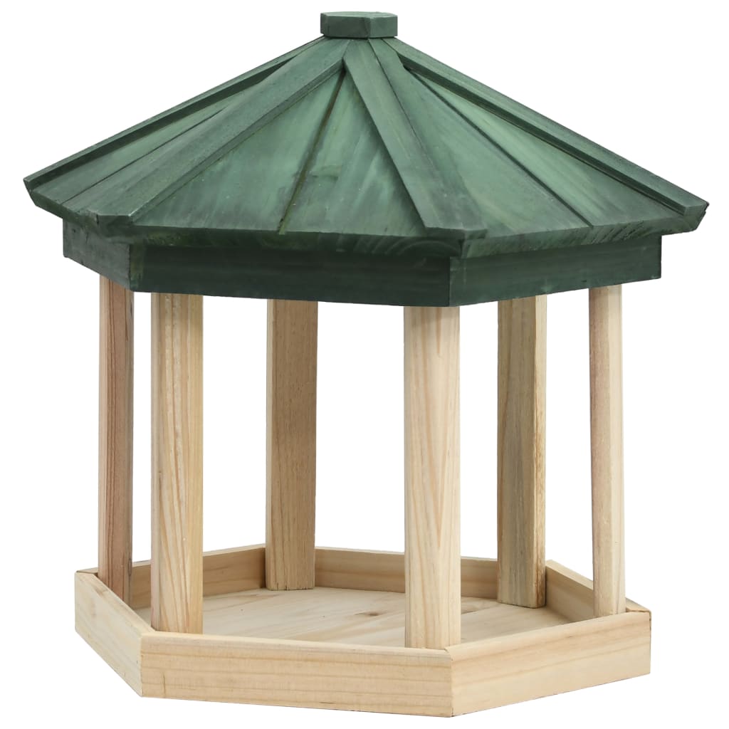 Comedero Para Pájaros Octogonal Madera Maciza De Abeto 33x30 Cm / Vetonek_1