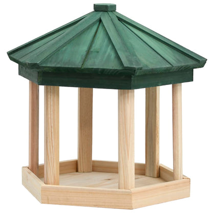 Comedero Para Pájaros Octogonal Madera Maciza De Abeto 33x30 Cm / Vetonek_1