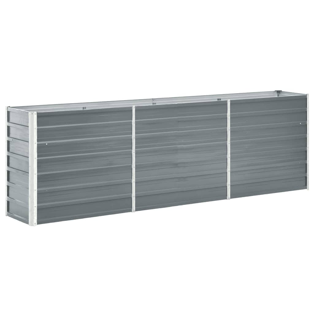 Arriate Elevado De Jardín Acero Galvanizado Gris 240x40x77 Cm_0