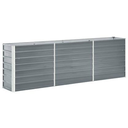 Arriate Elevado De Jardín Acero Galvanizado Gris 240x40x77 Cm_0