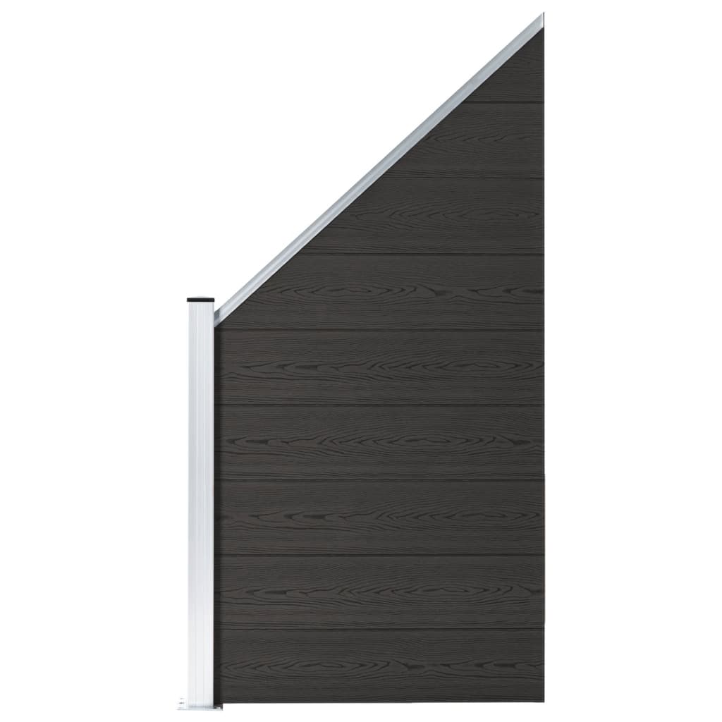Panel De Valla Wpc Negro 95x(105-180) Cm / Vetonek_1