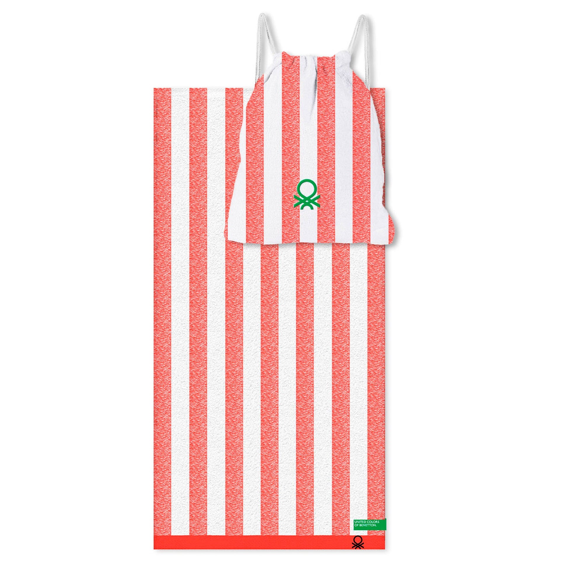 Set 2pc Toalla De Playa (toalla 90x160cm + Bolsa 144tc Hilo Teñido) Rojo Rainbow Be_0