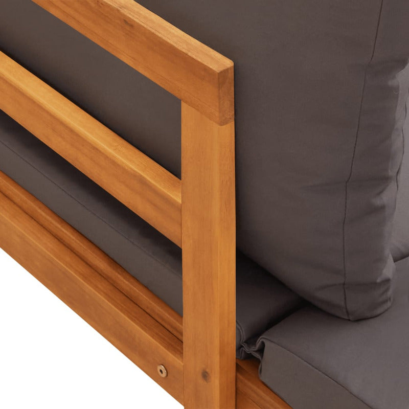Vidaxl Tumbona Con 1 Reposabrazos Gris Oscuro Madera Maciza Acacia_5