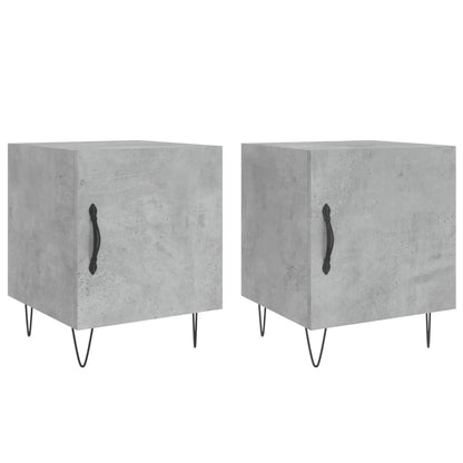 Mesitas Noche 2 Uds Madera Ingeniería Gris Hormigón 40x40x50 Cm_0