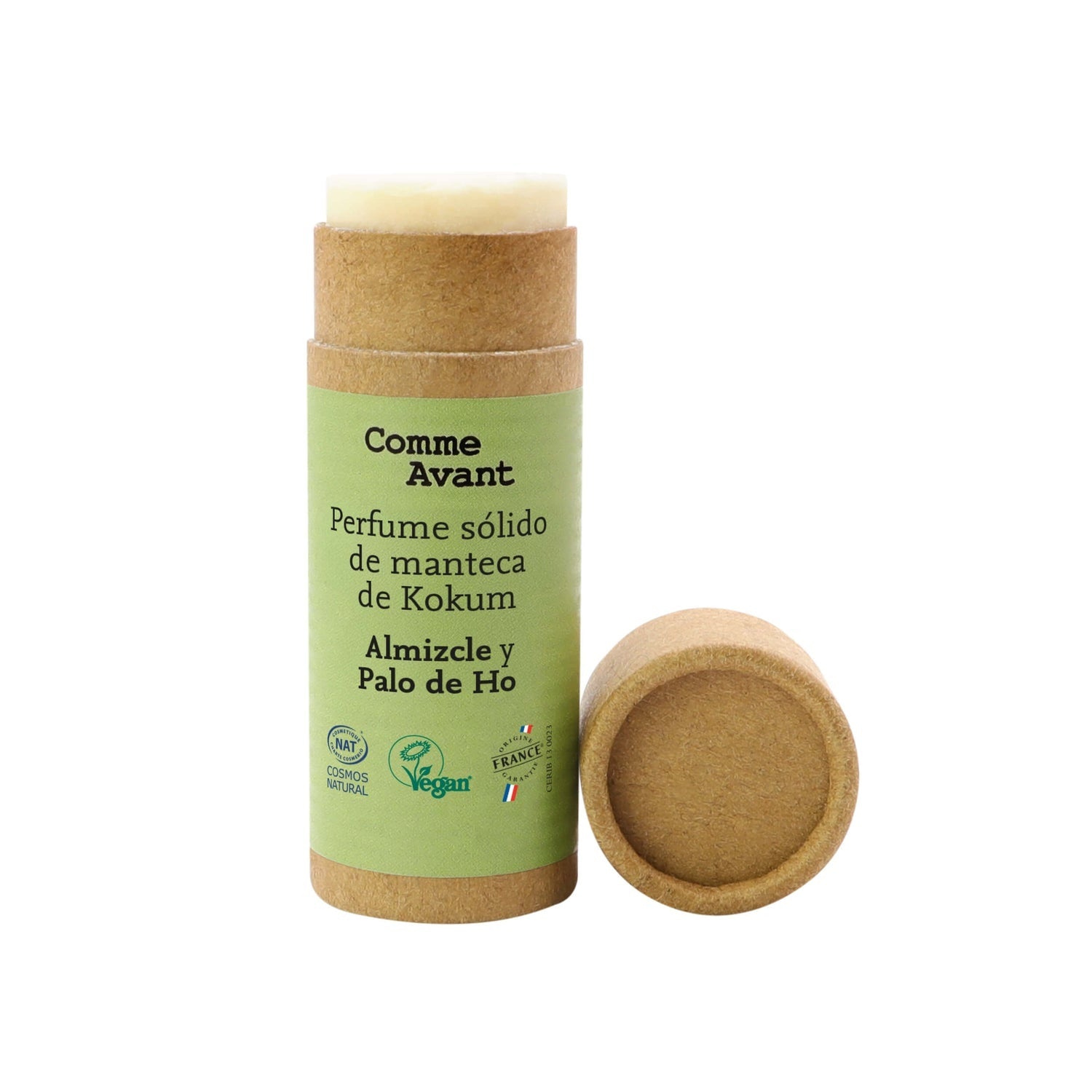 Perfume sólido amaderado y especiado con manteca de kokum Almizcle y Palo de Ho Comme Avant 20 ml