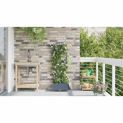Macetero De Jardín Gris Claro 40 X 40 X 126 Cm Pp_3