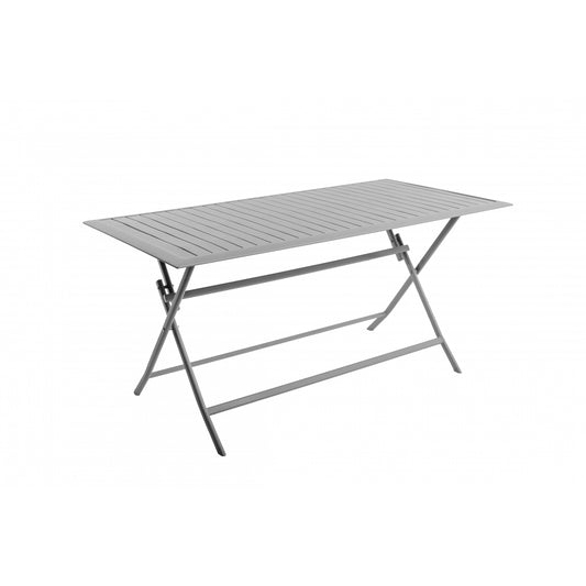 Mesa De Jardín Rectangular Plegable 4 Personas Gris 150x75x71cm- Mobiliario De Jardín_0