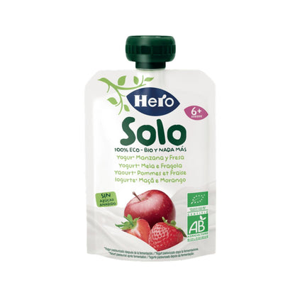 Pouch BIO de Yogur, Manzana y Fresa +6 meses 100gr. Hero Solo