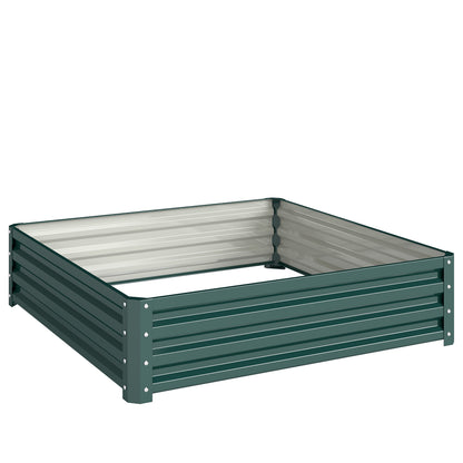 Outsunny Jardinera Exterior Grande Rectangular De Acero Galvanizado Sin Base_0