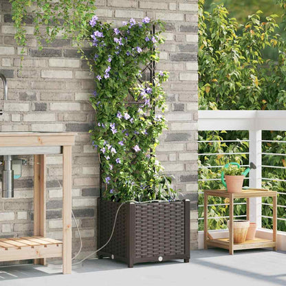 Vidaxl Jardineras Marrón 40 X 40 X 142 Cm Acero_1