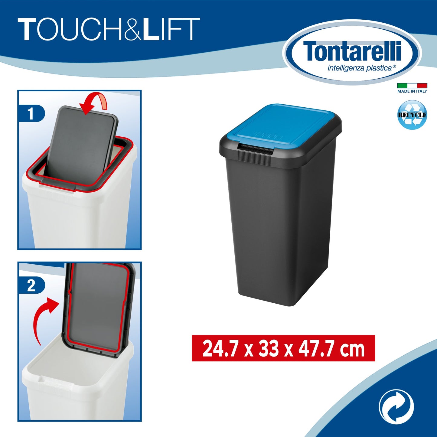 Papelera touch & Lift 25l Sapphir_1