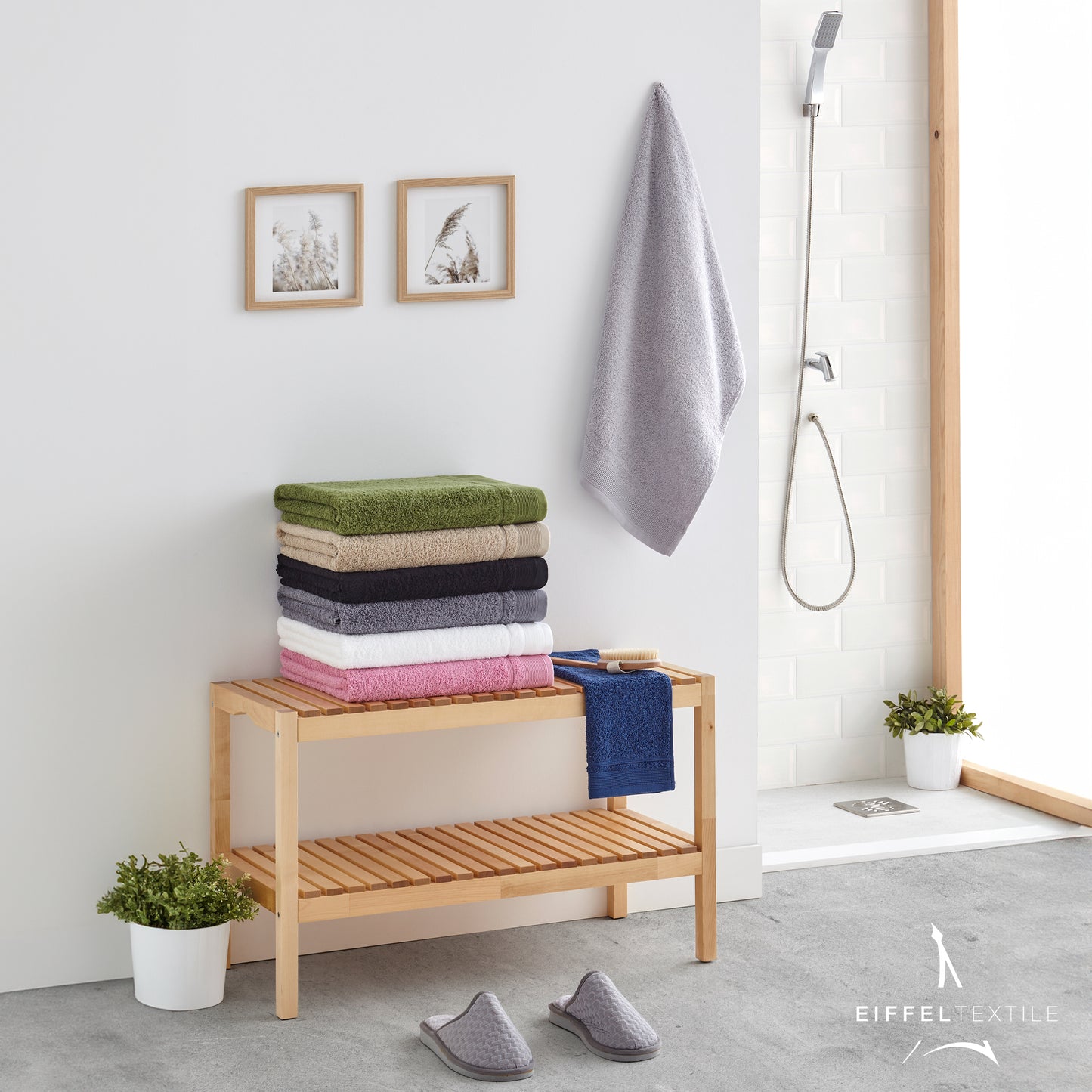 Juego De Toallas De Baño 3 Piezas: Tocador, Lavabo Y Sabana - 100% Algodón, 500 Gr Gris Oscuro_5