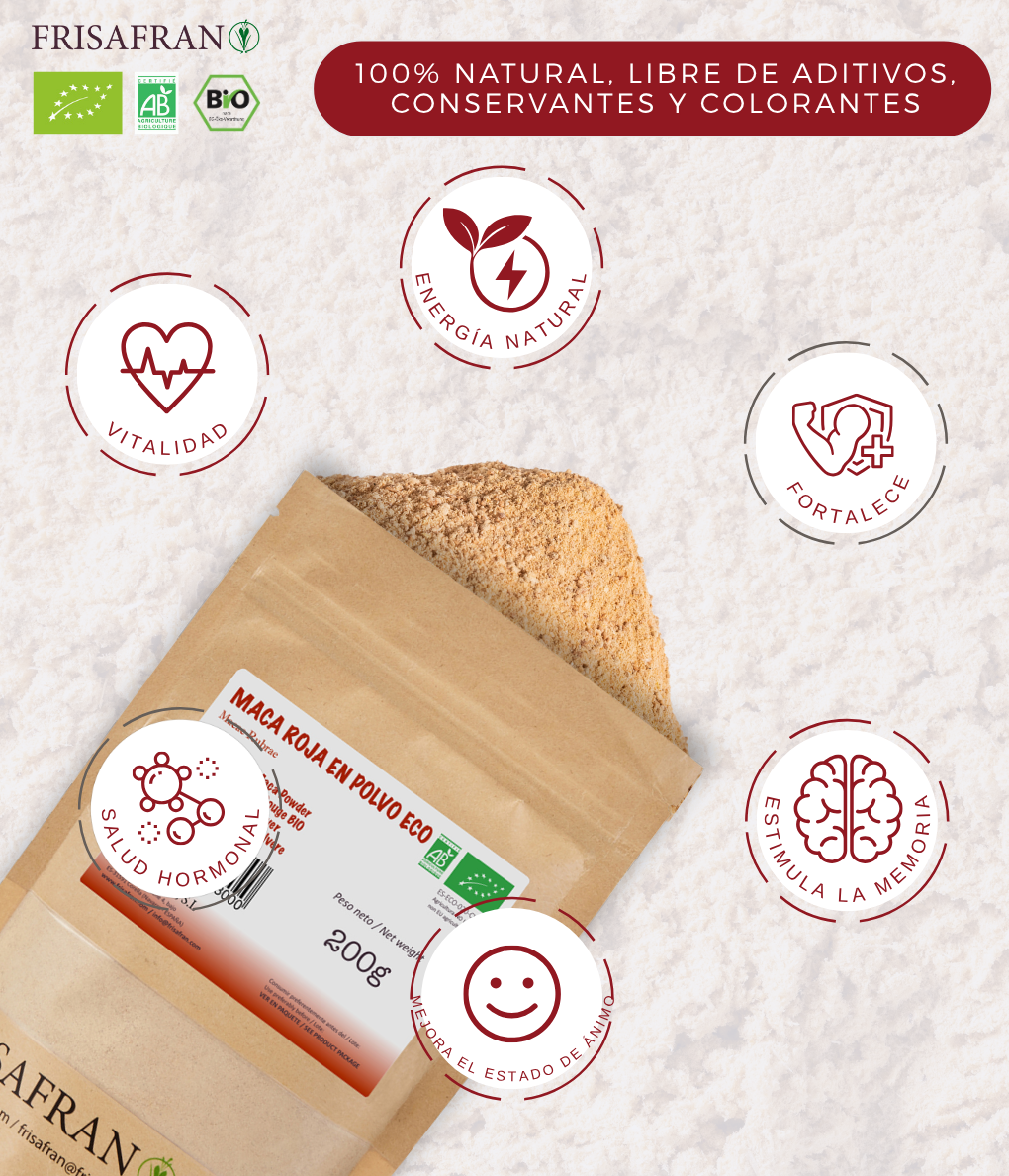 Maca Roja En Polvo Ecológica | Calidad | Frisafran 200 G_1